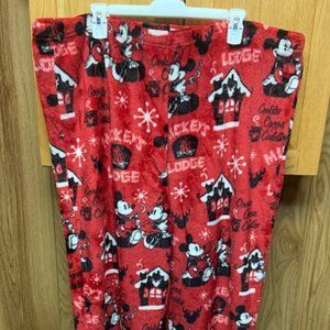 Disney women’s ‘Mickey’s Lodge’ red fleece lounge pants / size 3X (22-24)
